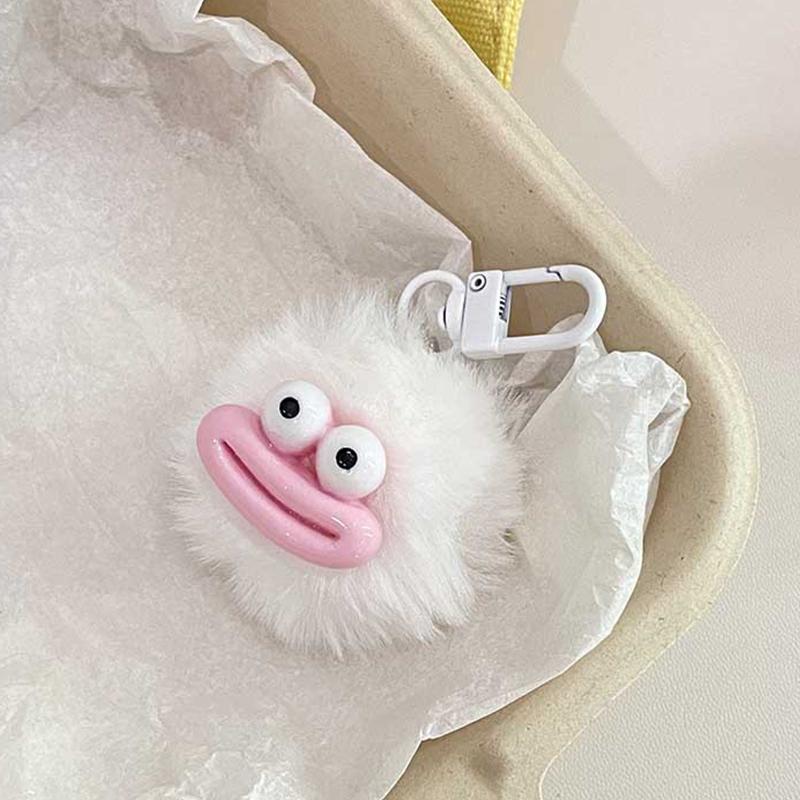 Funny Sausage Mouth Hair Ball Decoration Key Pendant