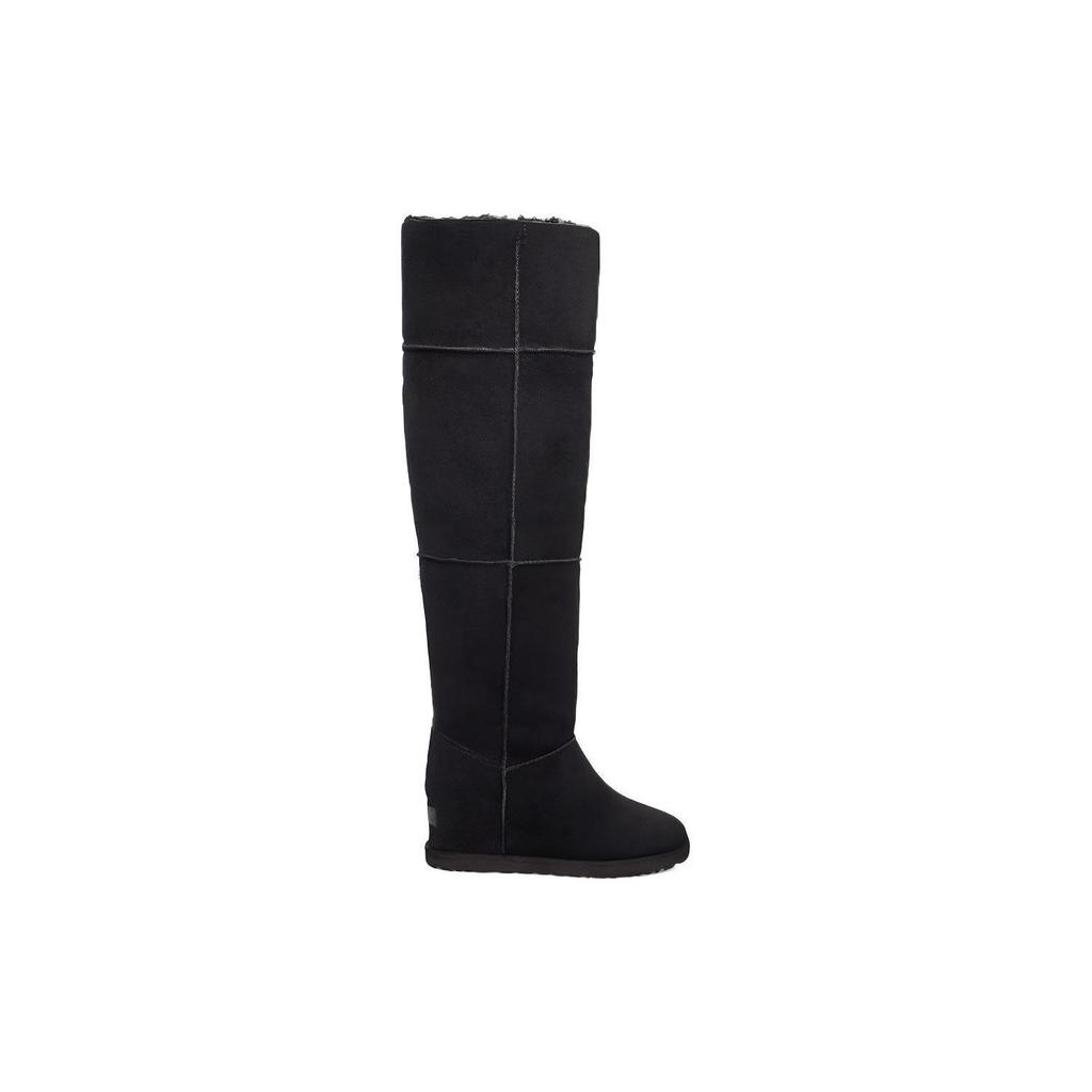 UGG Klasické semišové vysoké kozačky nad koleno Dámské boty Černé 1104610-BLK