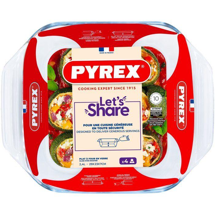 Plat a four carré - PYREX - Let's Share - 29 x 23 cm - Verre