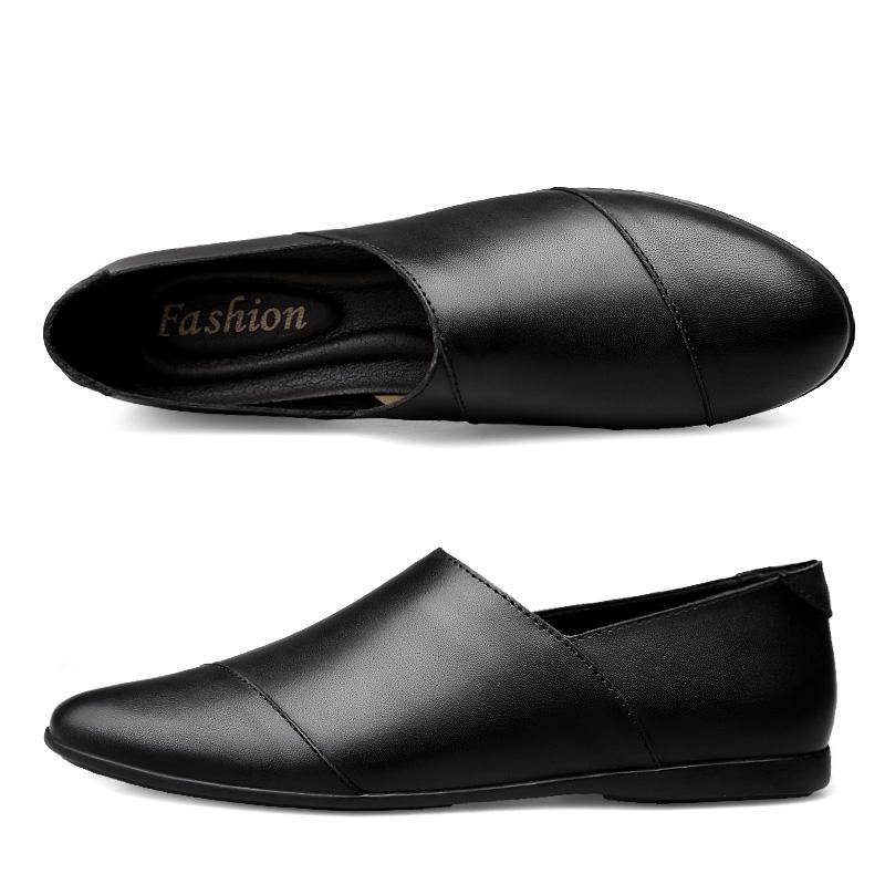 Fashion Men Shoes slip on Genuine Leather Male Casual Men Shoes hole summer Comfortable Formal Loafer Business Office Formal Dress Shoes