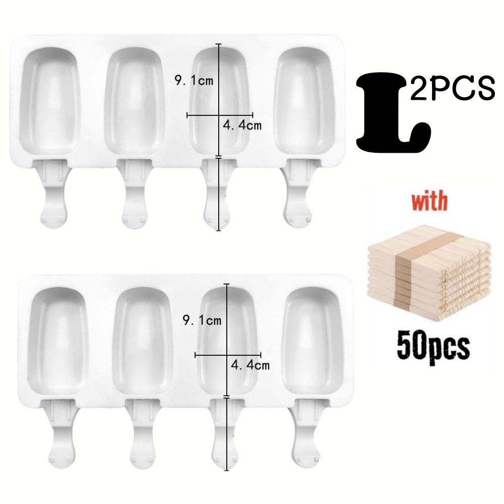 1/4pcs DIY Popsicle Molds Silicone Ice Cream Mold Oval Chocolate Ice Pop Maker Tray for Handmade Frozen Treats Kitchen Gadgets