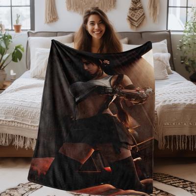 Anime Tifastyle Pattern Flannel Printed Blanket Suitable for All Seasons Suitable for Living Room Office Sofa and Travel