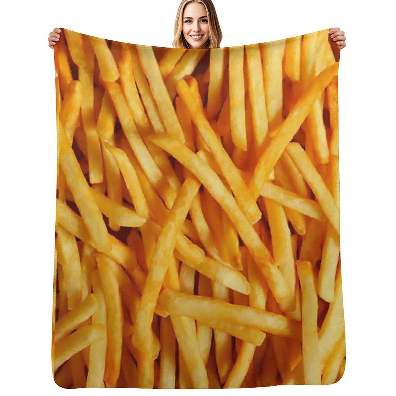 

Fries Throw Blanket Machine Washable Soft Warm Blanket 102x76cm(40x30in)