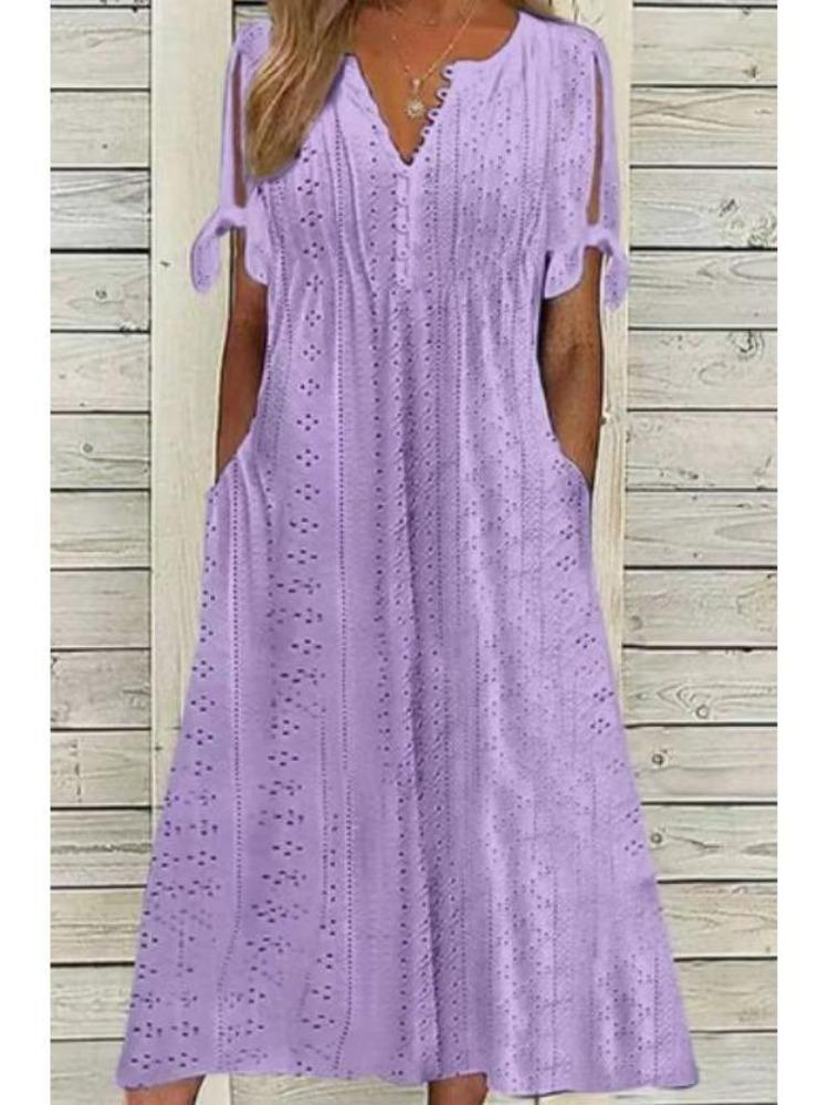 Fashion New Loose Fit Casual Dress High Waisted Embroidered