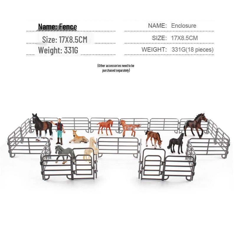 Jurassic Simulation Farm Scene Dinosaur Model Sand Table Toy Set with Fence and Gate