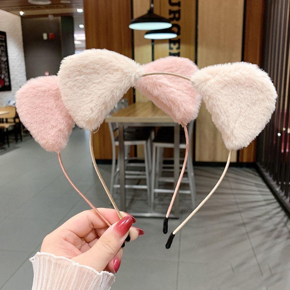 Thin Plush Hair Band Face Wash Hairband Women Hair Hoop Sweet Cat Ears Headband  Girl/Women