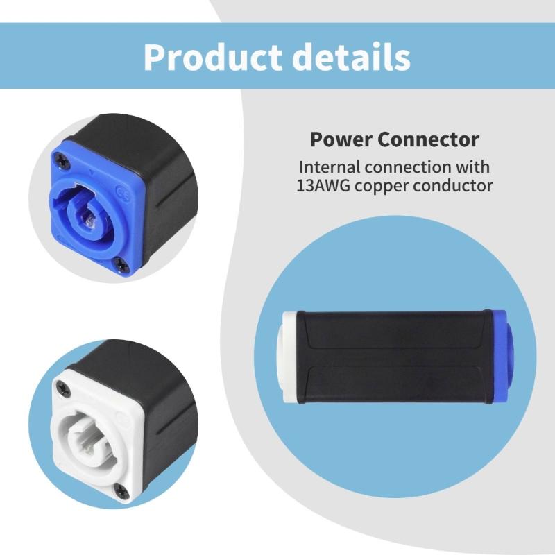 Plastic Power Extension Adapter Female To Female Blue To White Safe For Beam Lights Preventing Short Circuits In Home Offices