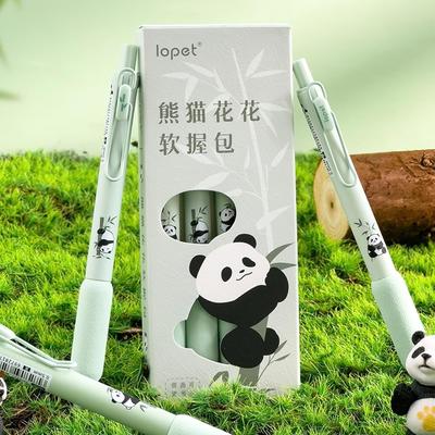 4ks Panda Gel Pen Set Green Bamboo Soft Touch 0,5 mm kuličková tužka černý barevný inkoust pro psaní
