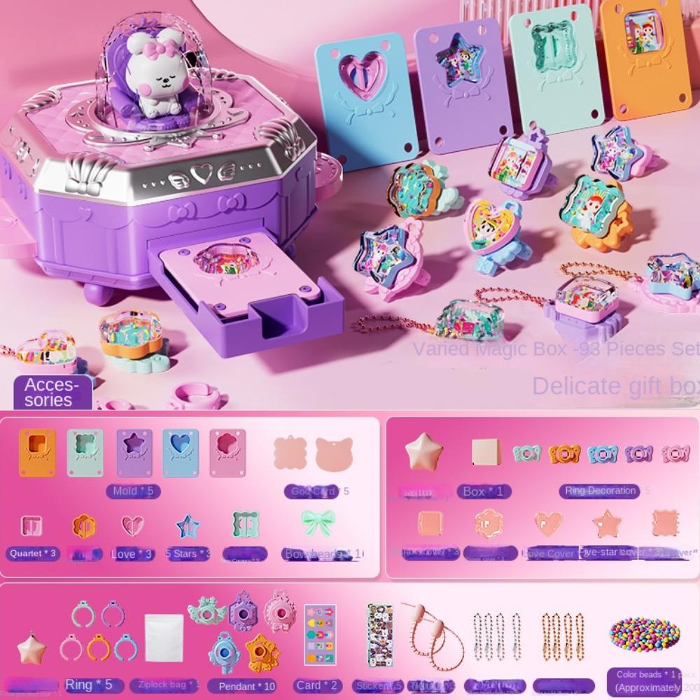 Rabbit Magical Goo Card Gift Box 3D Goo Card Full Set Stickers Cute Goo Card Sticker Set  Girls