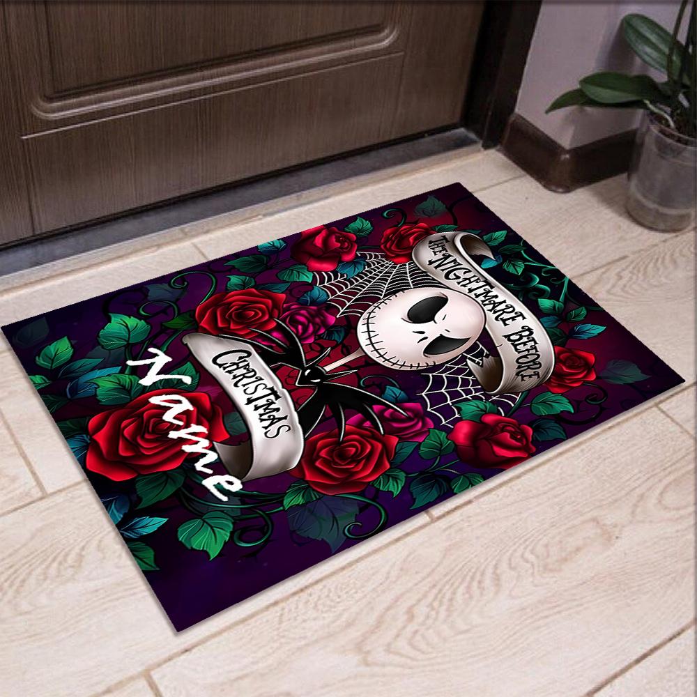 Custom Name The Nightmare Before Christmas Printed Carpet,Rug for Office Chair Living Room Bedroom Kitchen Room Decor Gifts.