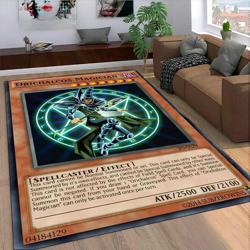 27 Stil Yu-Gi-Oh Karten Teppich für Wohnzimmer Heimdeko Schlafzimmer Bettseite Rutschfest Bereichsteppiche Maschinenwaschbare Fußmatte Türvorleger