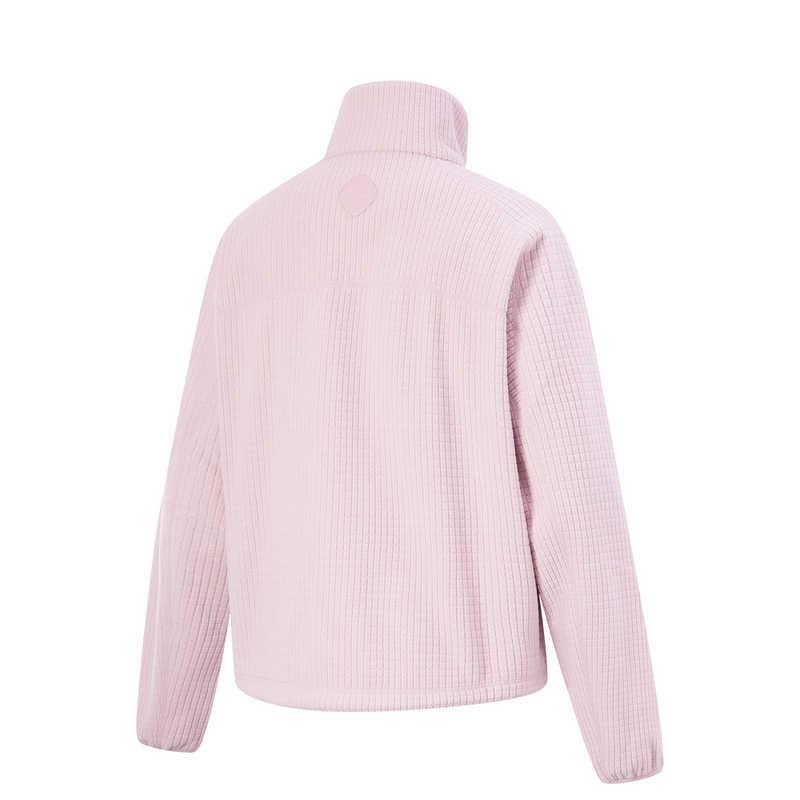 Li Ning Fitness Series Solid Color Zipper Stand Collar Comfortable Breathable Loose Sweatshirt Women Sweatshirt Lotus-Pink-Purple AWDU362-2