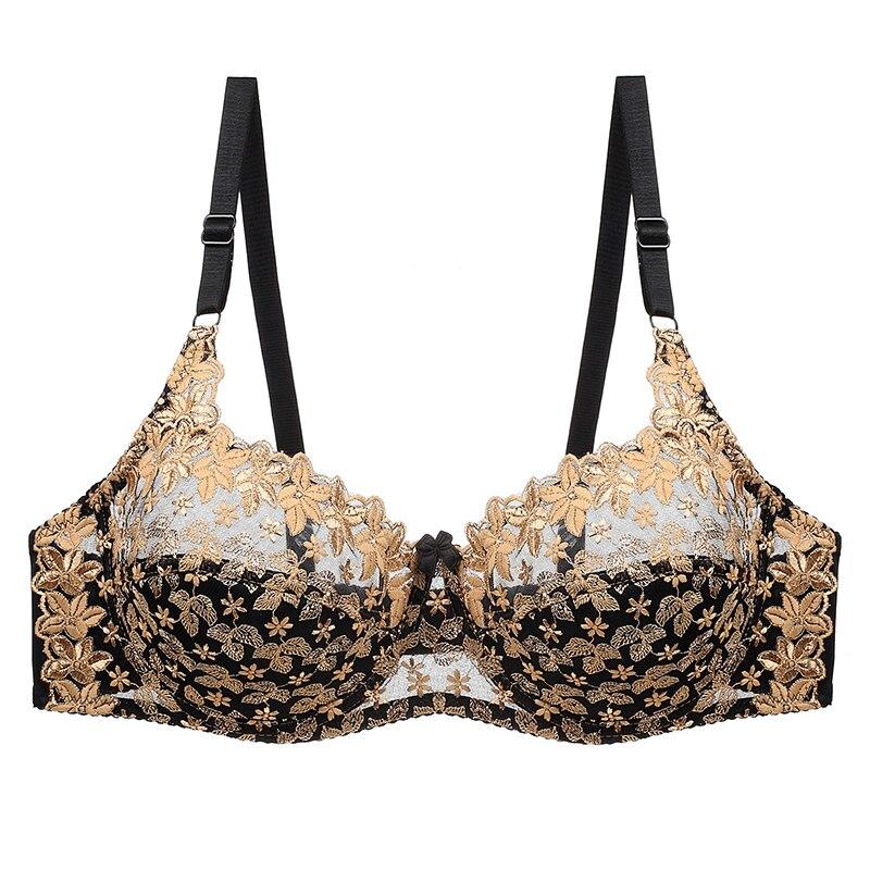Julexy New Arrivals Women Bra Lace Hollow Out Underwear Women Embroidery Plus Size C D Cup Lingerie Bra