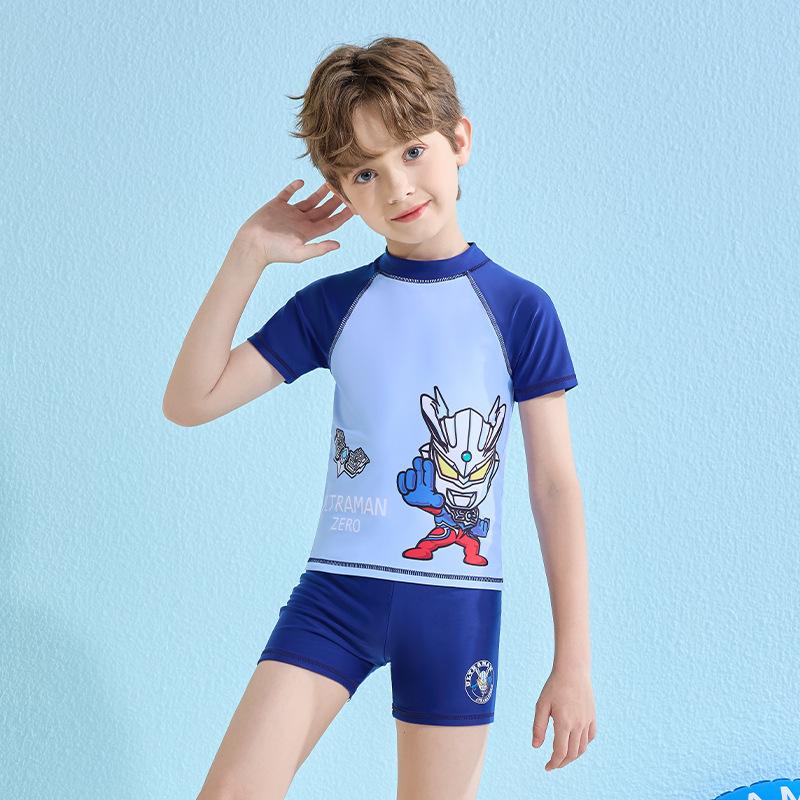 Children's Swimsuit Boys Split Boys Swimsuit Medium and Older Children's Sunscreen Set Swimsuit