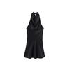 2026 Women Summer Halter Mini Dress Fashion Sexy Satin Backless Solid Female Elegant Street Party Dresses Clothing