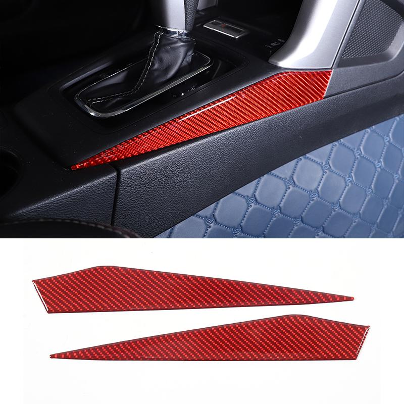 For Subaru Forester 2013-2018 Red Soft Carbon Fiber Interior Kit Dashboard Console Gear Shift Panel Decoration Trim Stickers