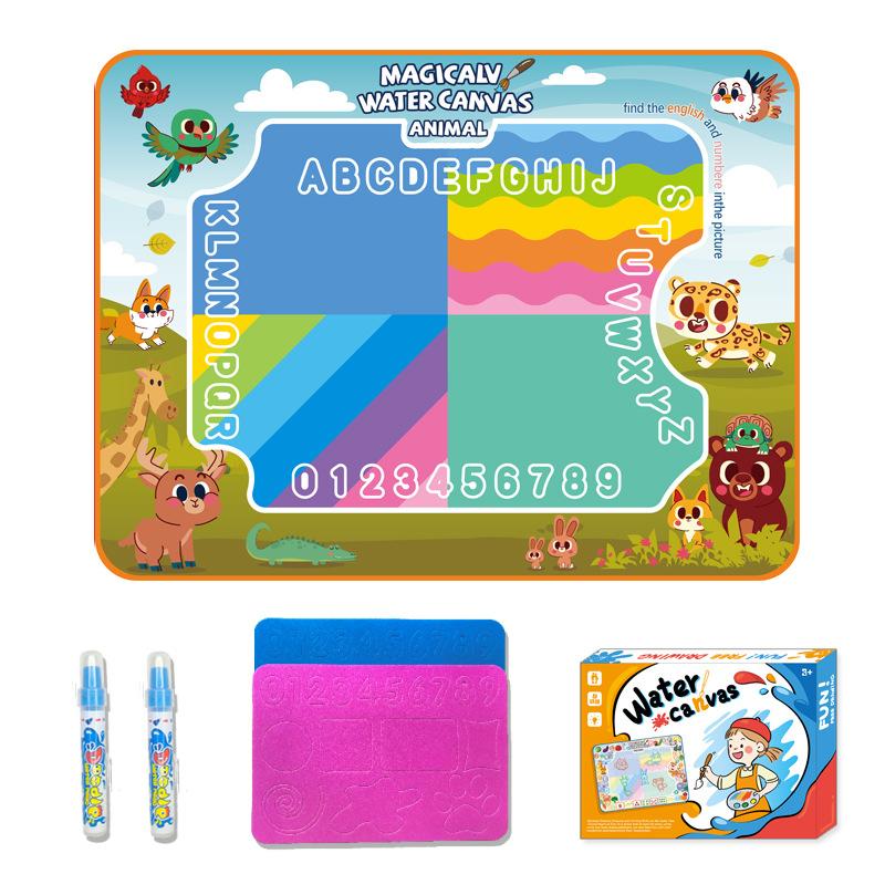 Magic Water Canvas Children Water Painting Blanket Early Learning Oversized Animal Dinosaur Numbers Magical Color Diy Toy