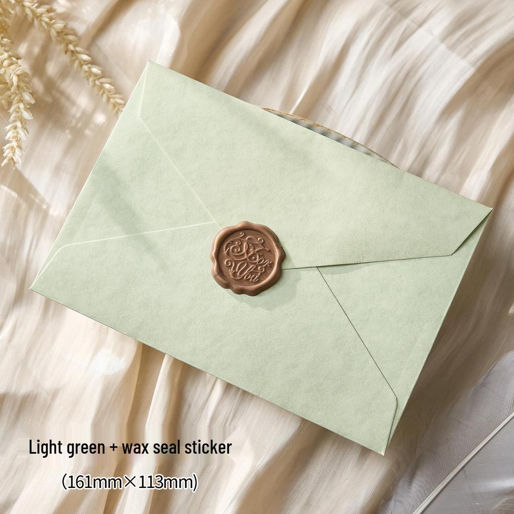 Romantic Retro Nostalgic Sheepskin Texture Stationery Set with Wax Seal Stamp for Artistic Love Letters and Invitations