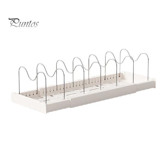 Large Capacity Kitchen Rack Pot Stainless Steel Divider Adjustable Lid Organizer with Expandable Storage Ventilated Base Rust-Proof Cabinet