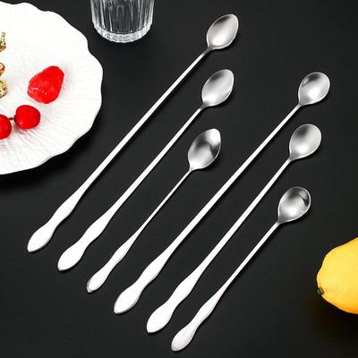 Cucchiaio Lungo in Acciaio Inossidabile per Mescolare Bevande, Condimenti e Pentole Profonde con Logo Laserato