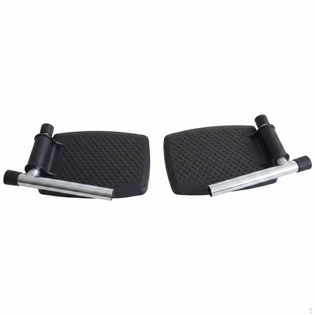 Wheelchair Footrest Pair Black Replacement Footplate Easy to Install