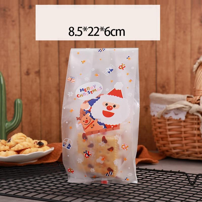 50pcs Snowman Cookie Baking Packaging Bags Candy Snack Gift Bag Xmas Tree Snowflake 2024 Christmas New Year Party Decorations