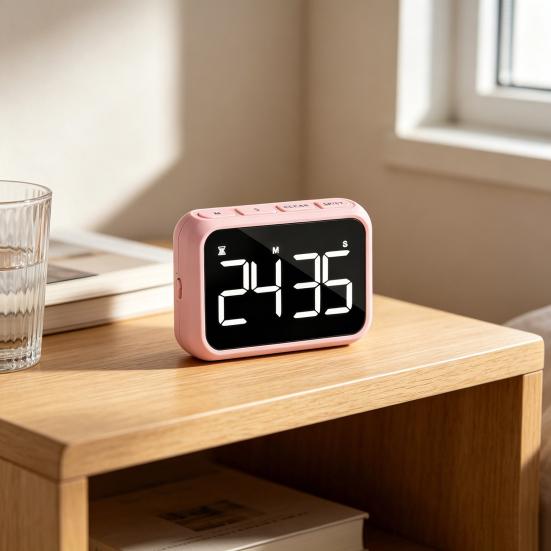 Kitchen Timer with Magnetic Easy Operation Timer Digital Large LED Display Clear Timing Counter for Cooking Baking Fitness