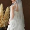 Sheer Bridal Hair Veils With Sparkling Crystal Rhinestones And Secure Hair Comb For Outdoor Wedding Ceremony Dressingup