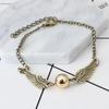 Adjustable Alloy Gold Plated Bracelet Chain Wristband Chain Bracelet Bangle Wristband With Wings Creative Wings Bracelet Couple