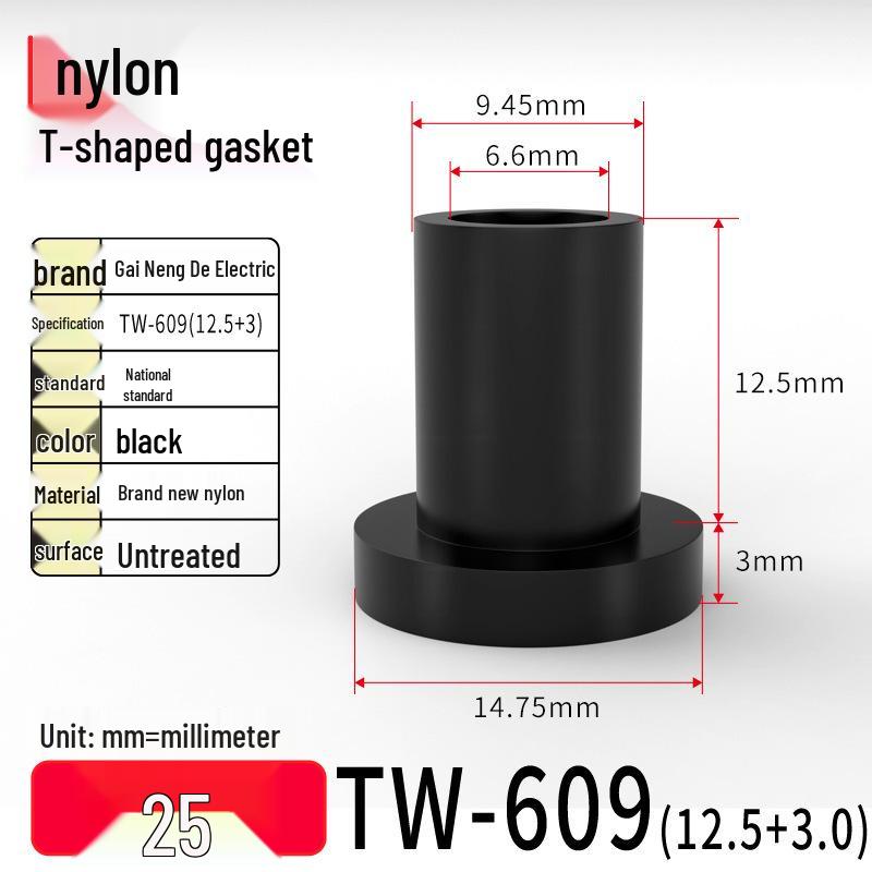 T-Shaped Nylon Gasket Ring Screw Shaft Sleeve with Concave-Convex Insulation Pad M2