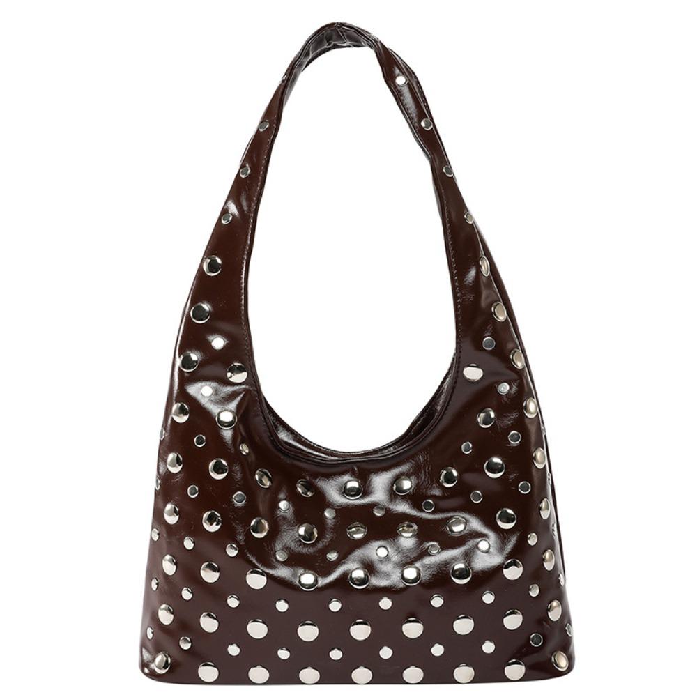 Spicy Girl Rivet Shoulder Bag Metal Stud Bucket Bag Casual Y2k Underarm Bag  Girl