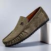Men's Plus Size Rose Bean Soft Leather Casual Shoes - Red Pointed Toe Summer Trend