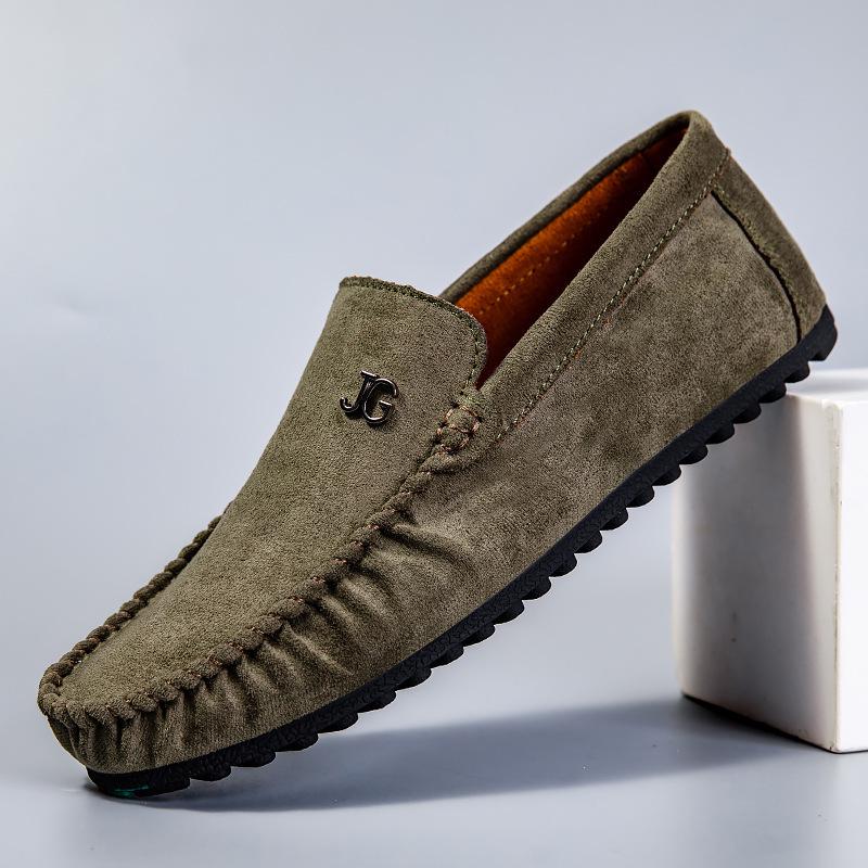 Men's Plus Size Rose Bean Soft Leather Casual Shoes - Red Pointed Toe Summer Trend