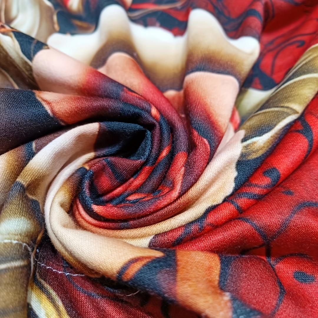 

Женская толстовка с цветочным принтом - стильная повседневная толстовка с эластичным плетением, 6XL