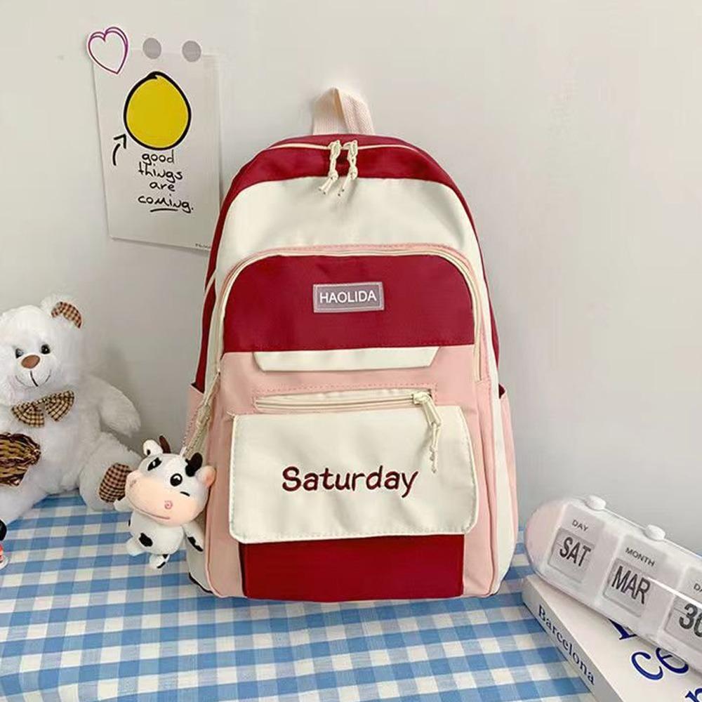 

High Quality Large Capacity Shoulder Bag Casual Multifunctional Backpack School Bag Student красный