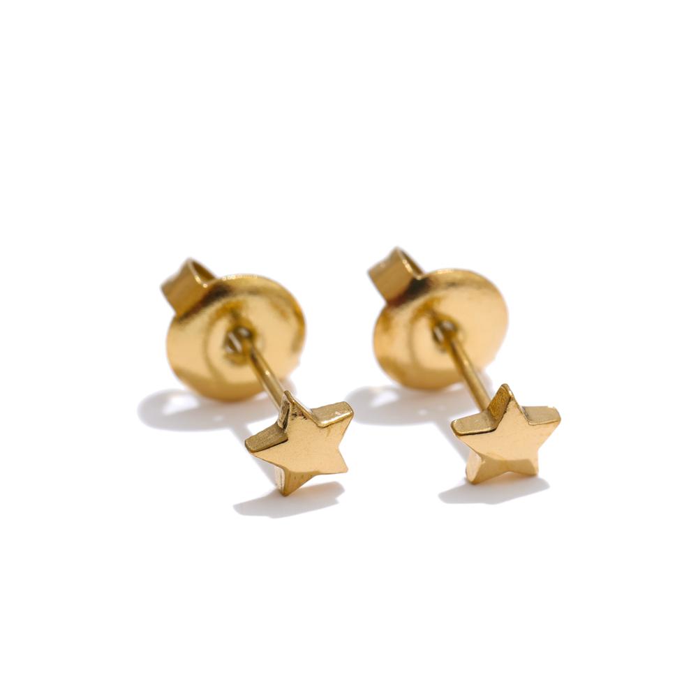 

Yhpup Mini Very Small Chic Heart Star Flower Round Daily Stacked-up Earrings Women Stainless Steel Versatile Waterproof Jewelry