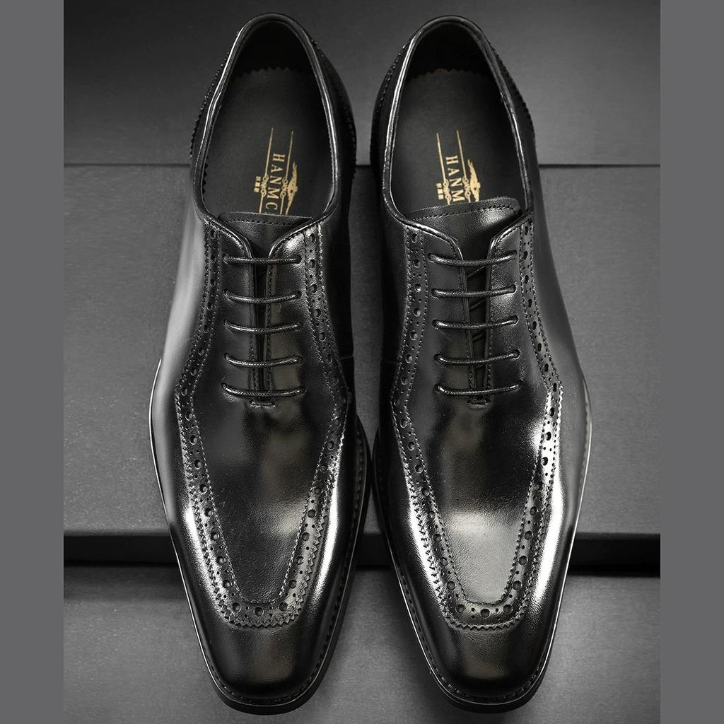 Fashion Classic Brogue Shoe Men's Business Suits Shoes New Style Genuine Leather Handmade Formal Office Wedding Party Mans Dress Shoes