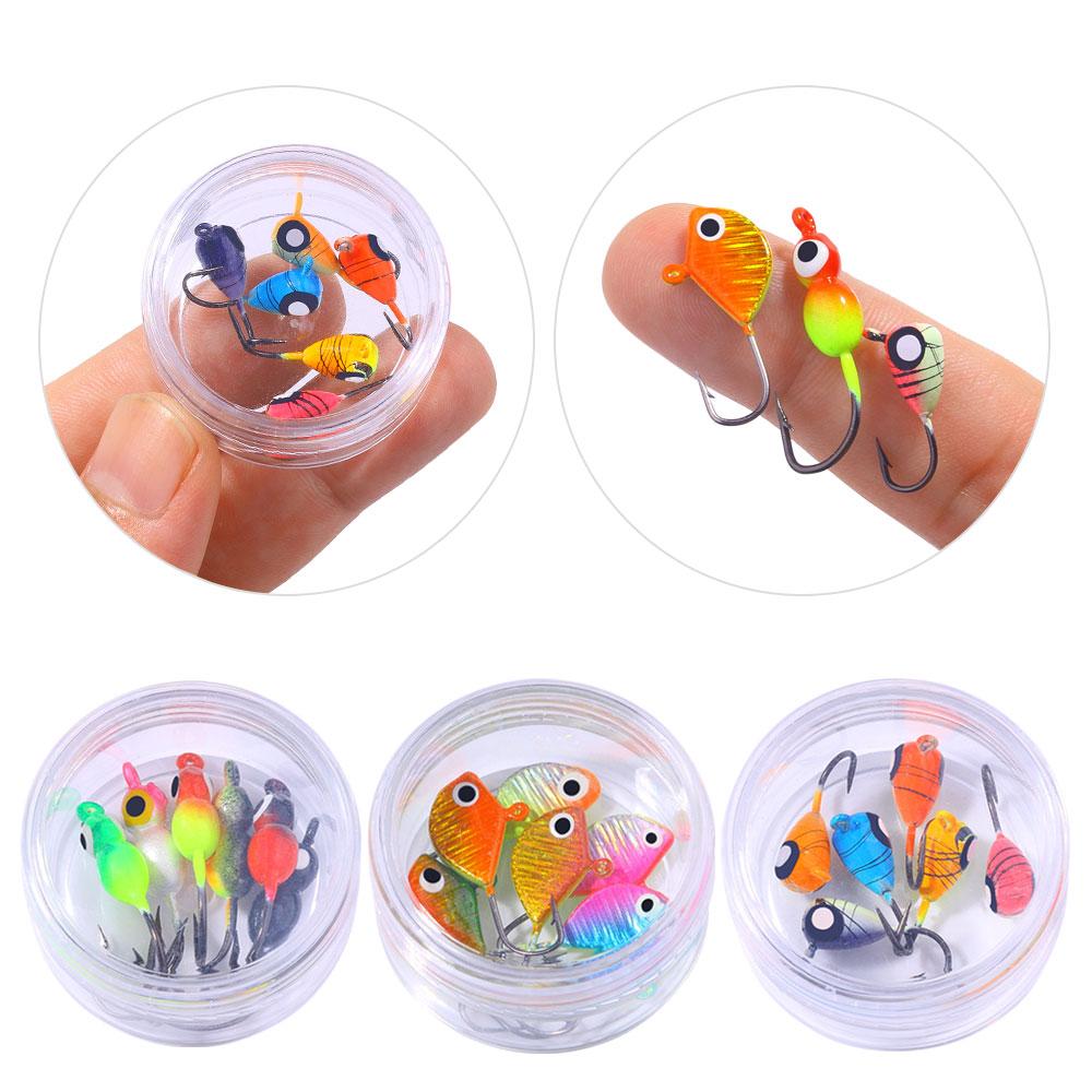 Winter Eisjig Angelköder Sinkkopf Hartköder UV Leuchtend Salzwasser Für Barsch Fisch Tackle mit Box