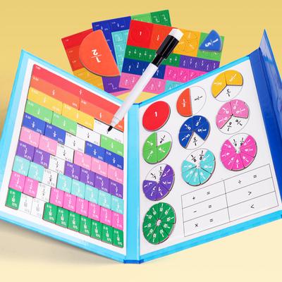 Montessori Magnetisches Bruchrechnen-Lernspielzeug aus Holz, Bruchrechnen-Buch für Kinder, Arithmetik-Lernen, Lehrmittel, Lernspielzeug
