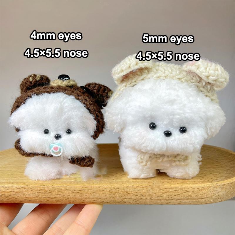 100Pcs Plastic Mini Black Eyes Nose For Plush Animals Doll Accessories Diy Stuffed Teddy Dog Toy Decor Parts