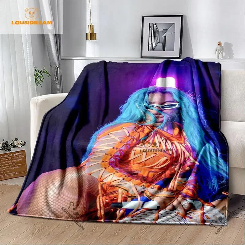 Karol G Bichota Blanket Personalized Warm Plush Cozy Home Girl Throw Blanket for Beding Comfortable Couch Lightweight Blanket