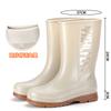 New Fashion Women's Rain Shoes Classic Medium Tube Women's Water Shoes Non-slip Sole Women's Rubber Shoes Wading Rain Boots Cover Feet Water Boots