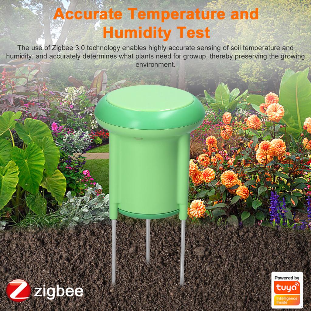 Tuya ZigBee Soil Tester Temperature and Humidity Sensor IP66 Grade Waterproof Mobilephone Tuya APP