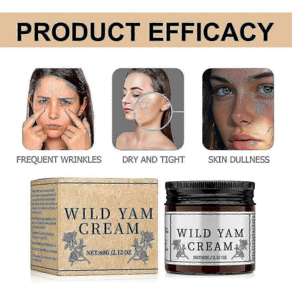 2025 3Pcs Organic Wild Yam Cream Natural Wild Yam Cream for Hormone Balance, Firming Anti-Aging Moisturizing Cream
