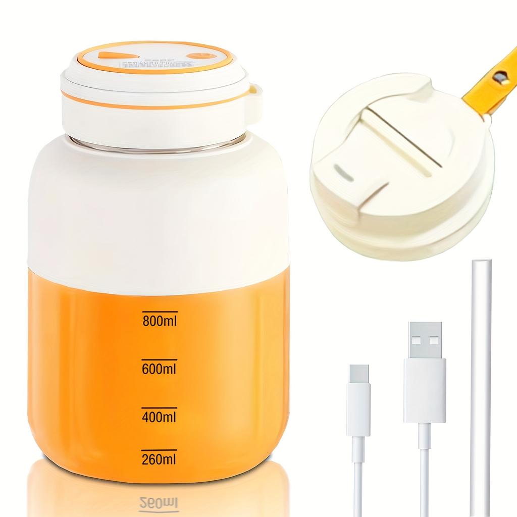 Portable USB Rechargeable Electric Juice Cup, 1300 ML Large Capacity, Multifunctional Fruit Juicer, Mini Blender To Make Milkshakes, Smoothies, Juice