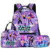 Mochila Escolar Mochila de Lanche Estojo de Lápis Conjunto de Três Peças Menina Caçadora de Demônios K-Pop Filme 3D