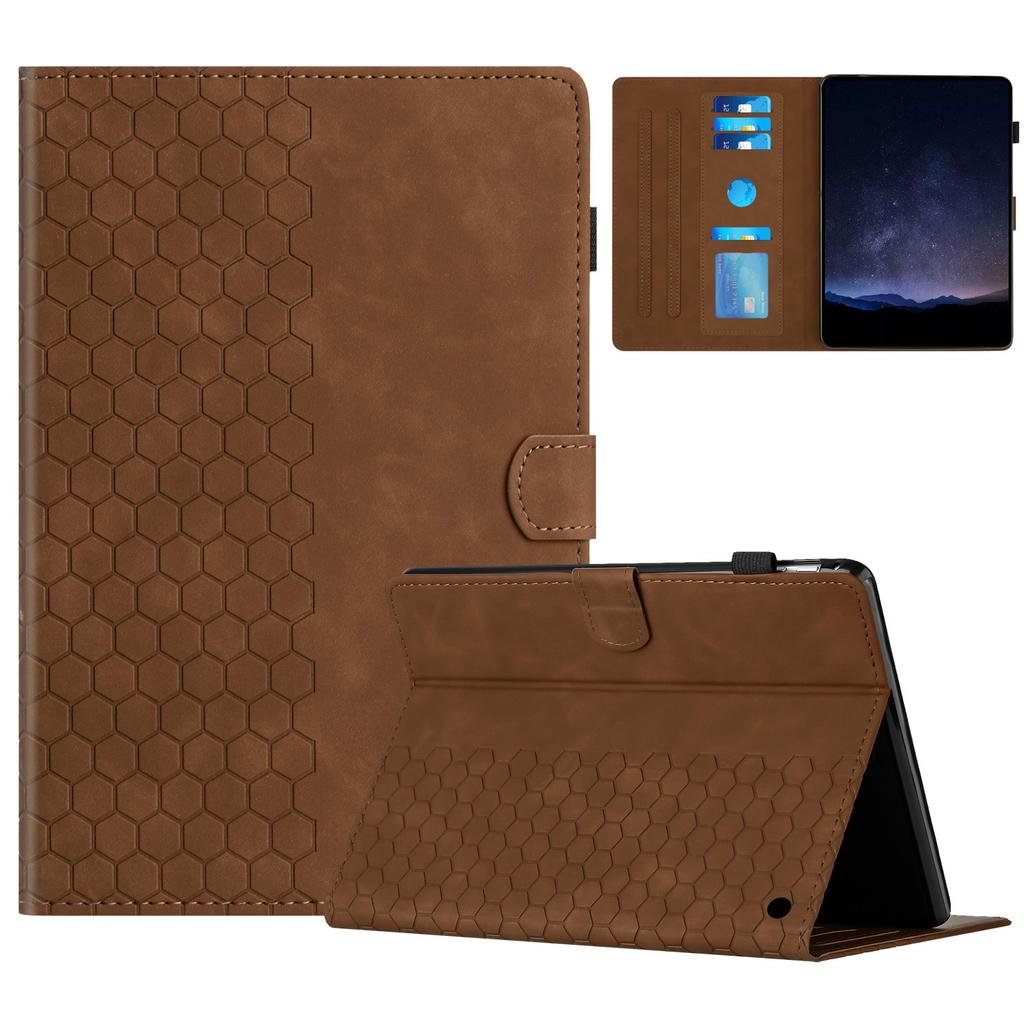 For Amazon Fire HD 8 (2022)/(2020) Case Honeycomb Printed Leather Tablet Cover with Card Slot
