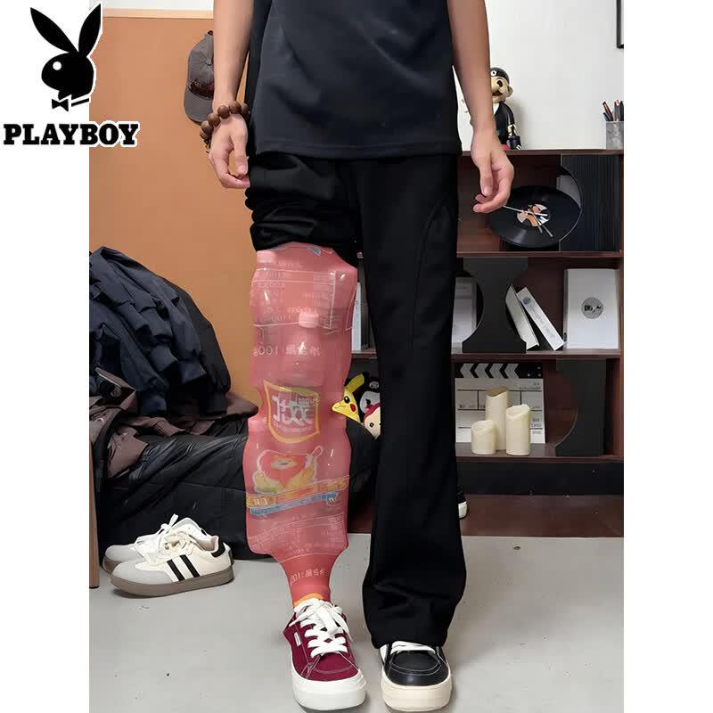 PLAYBOY Men s Summer Casual Straight Leg Sweatpants 3XL чёрный
