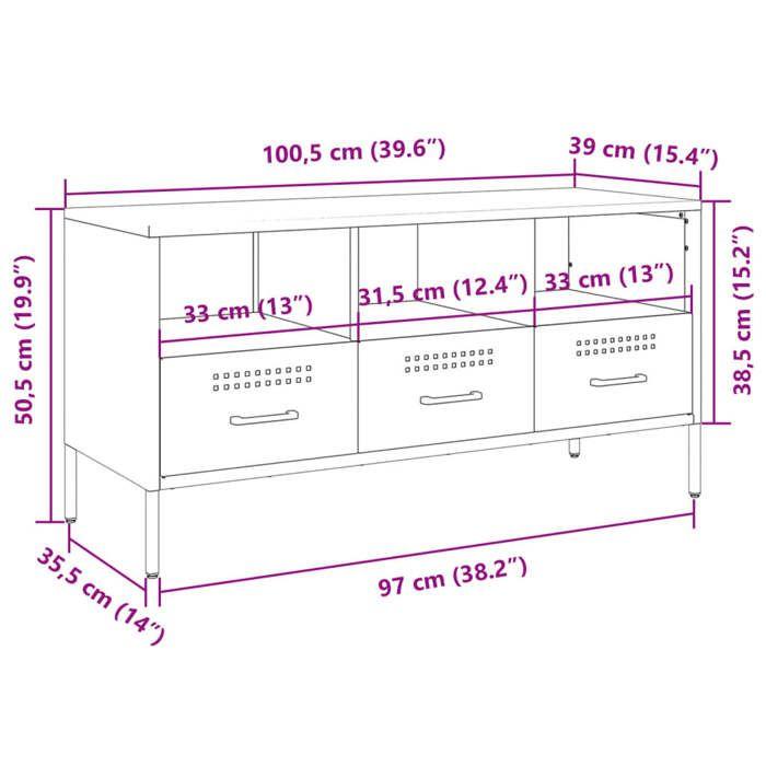VidaXL TV Cabinet, Television Stand with Legs, TV Stand with Storage Living Room, Black 100.5x39x50.5 Cm 843036