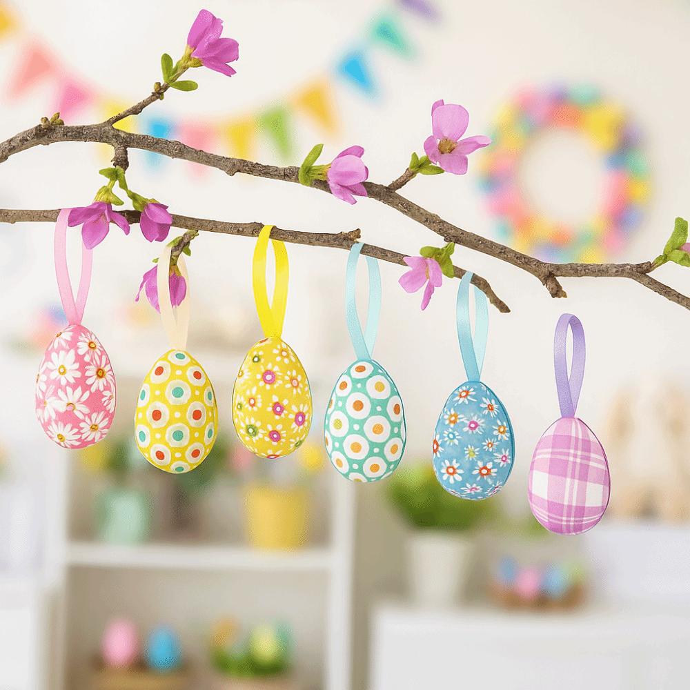 24Pcs Multicolor Hanging Ornaments Cute Easter Party Decorations Home Decorations